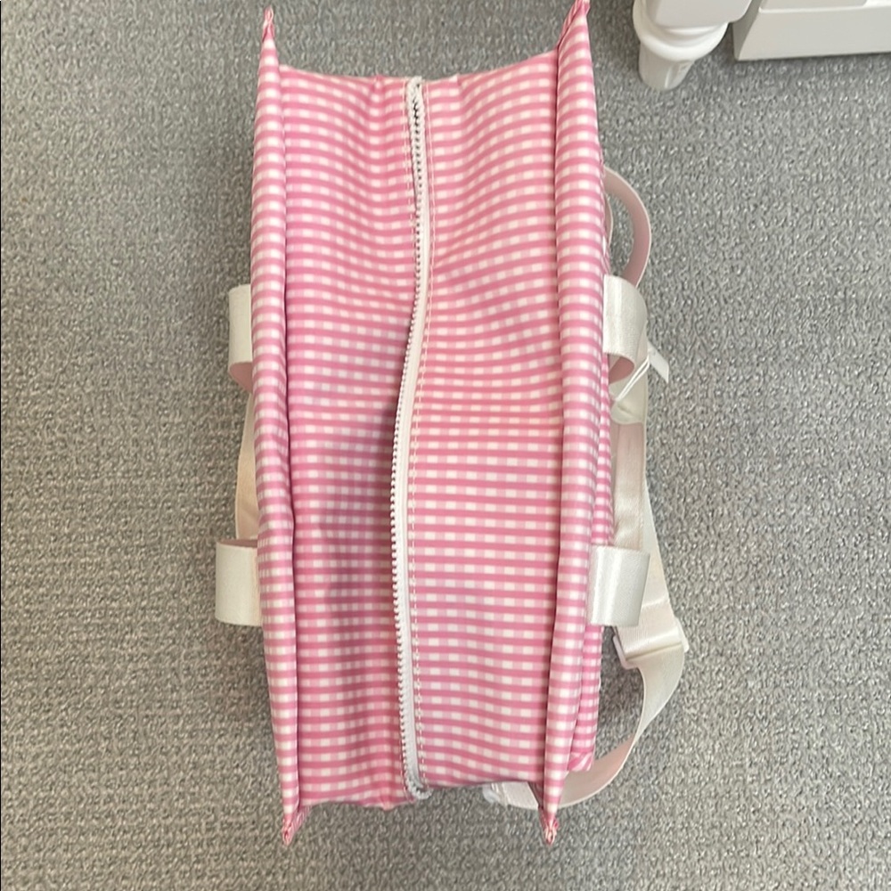 TRVL Designs Hot Pink and White Gingham Diaper Bag Baby Tote Discontinued NWT - Picture 4 of 5